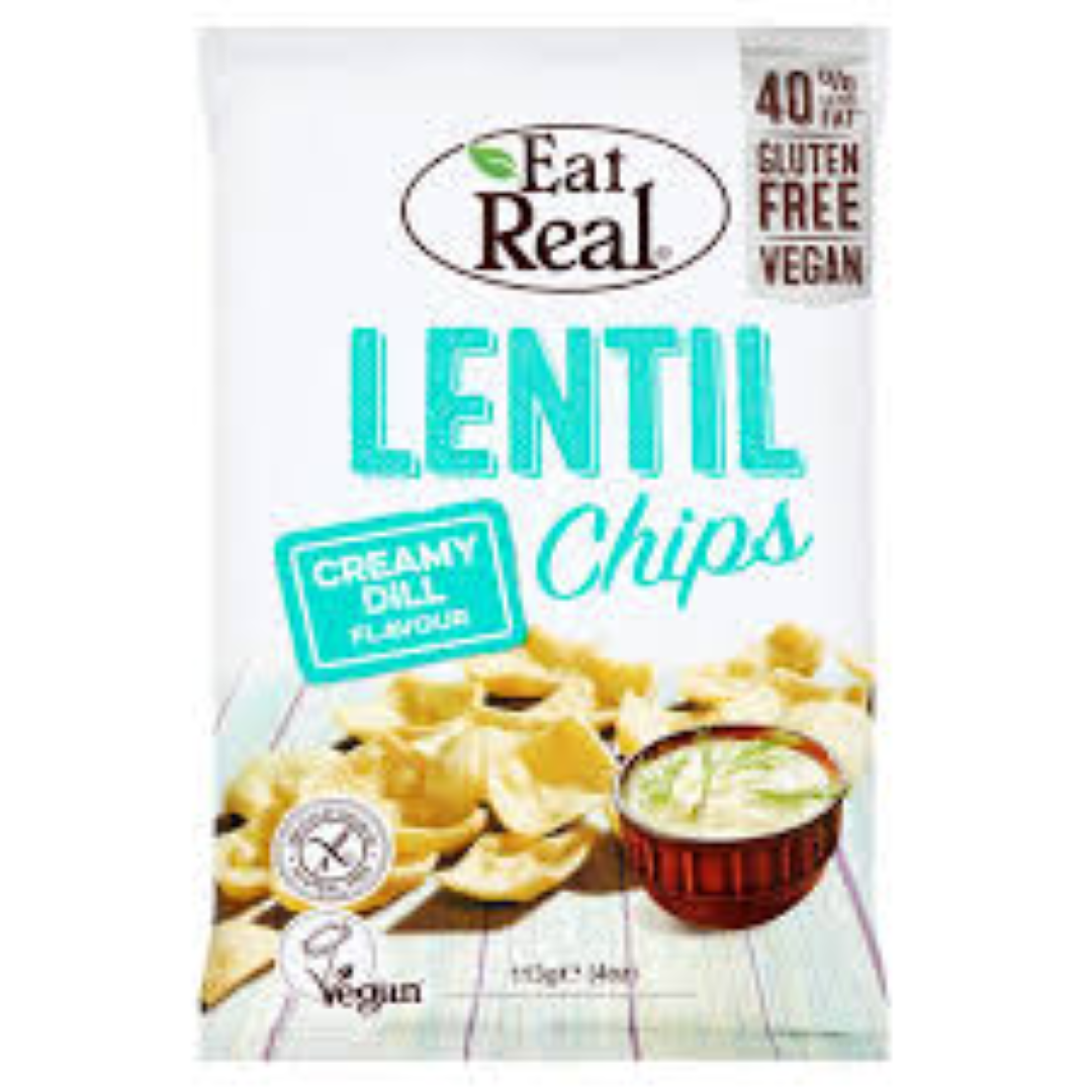EAT REAL LENTIL CHIPS CREAMY DILL 113G